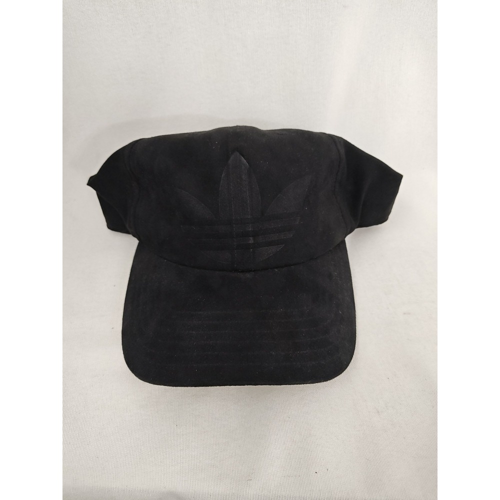 Adidas Suede Look Embossed Black hat cap adult Trefoil Adjustable OSFM 07/2021 - Picture 10 of 10